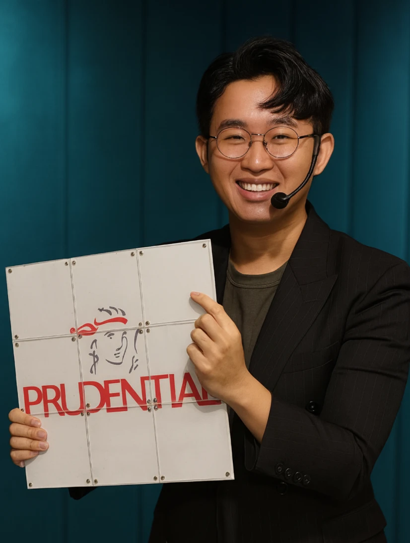 Magic trick revealing a company logo on an iPad